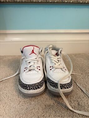 Kids White and Red Basketball Shoes with Elephant Print